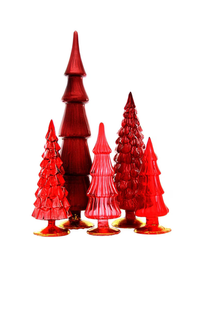 Hue Glass Christmas Trees, Red by Cody Foster