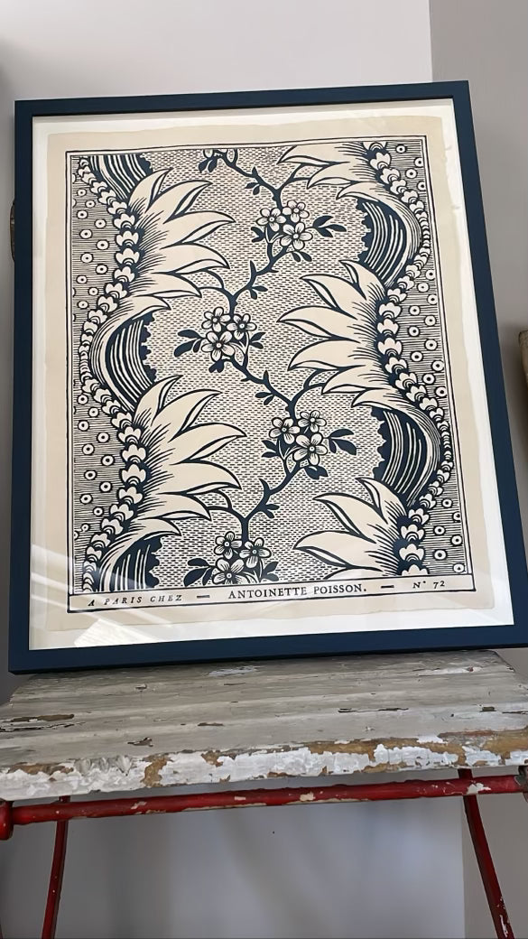 'Torrent' Bleu Indigo Domino Print - FRAMED