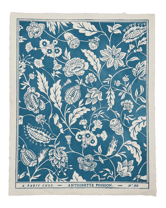 "Indienne" NO. 30B Domino Paper – Framed Antique-Style Print | Antoinette Poisson - Bon Ton goods