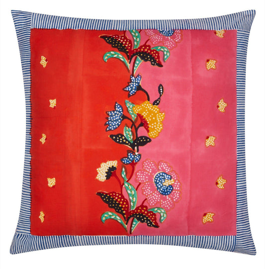 Indonesian Red Rose Pillow - Bon Ton goods