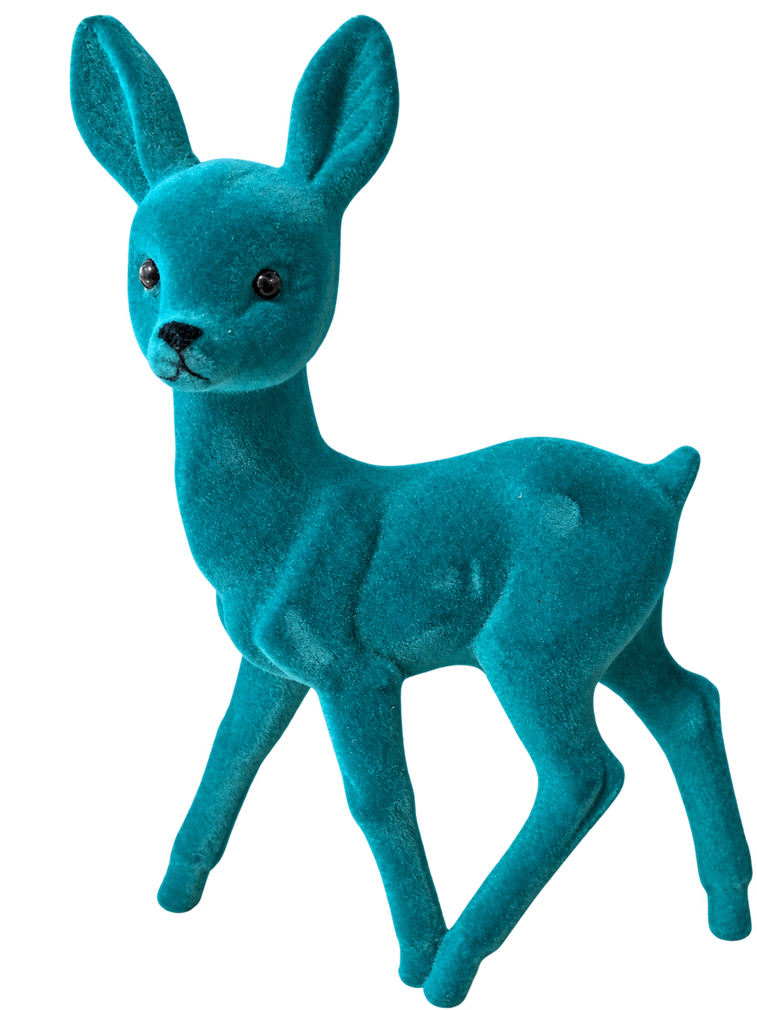 Teal Flocked Bambi by Ino Schaller, isolated on a transparent background