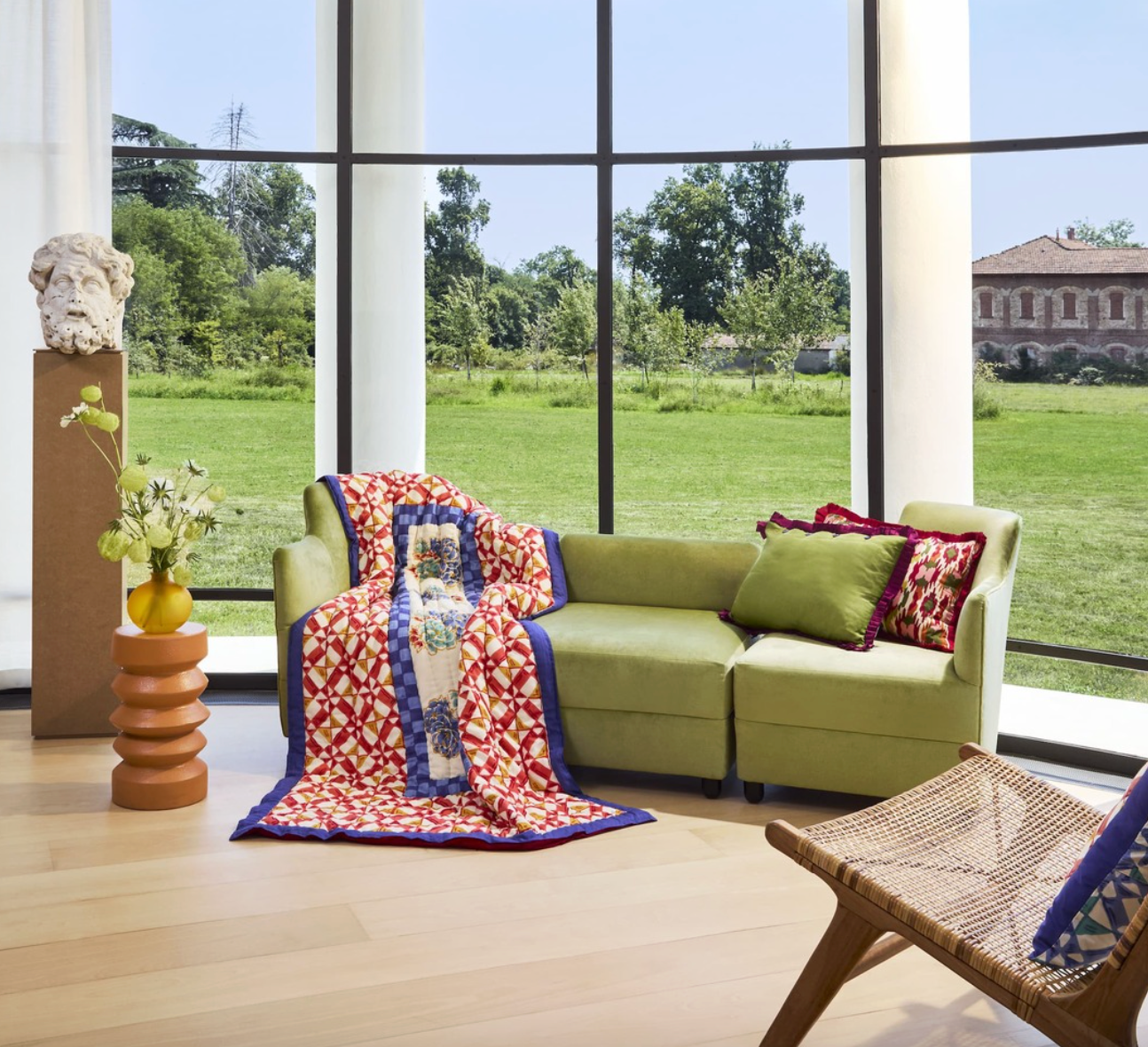 Jaquikat Ferozi Green Cushion Cover | Lisa Corti