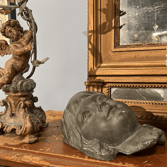 John Börjesson Plaster Sculpture Face, Swedish Sculptor, Late 19th Century - Bon Ton goods