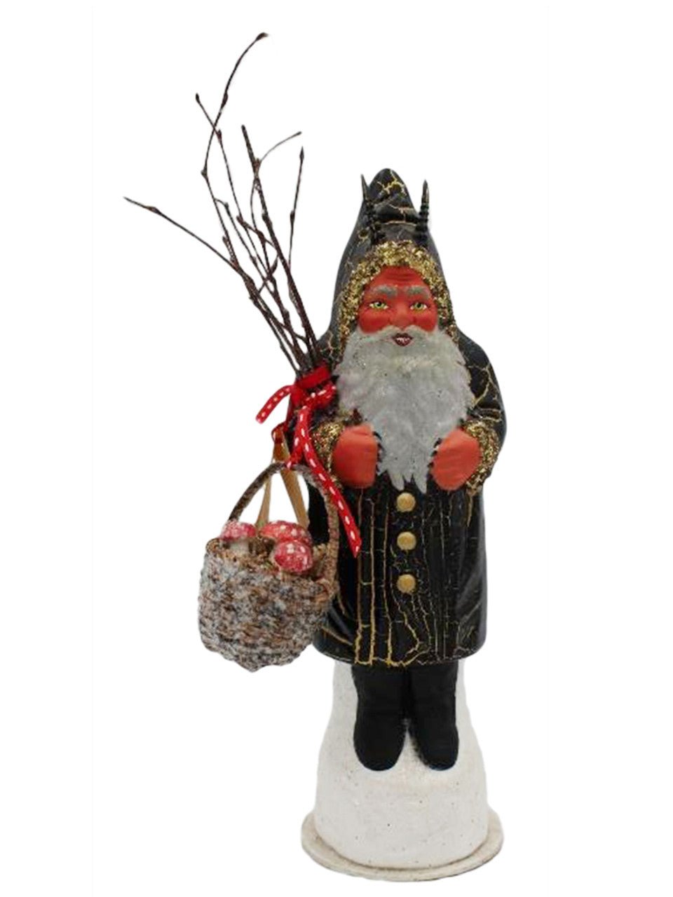 Krampus Santa Black Crackle Gold - Ino Schaller - Bon Ton goods