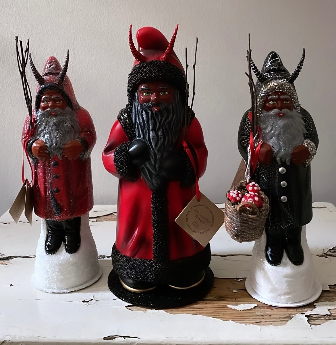 Krampus Santa Black Crackle Gold - Ino Schaller - Bon Ton goods
