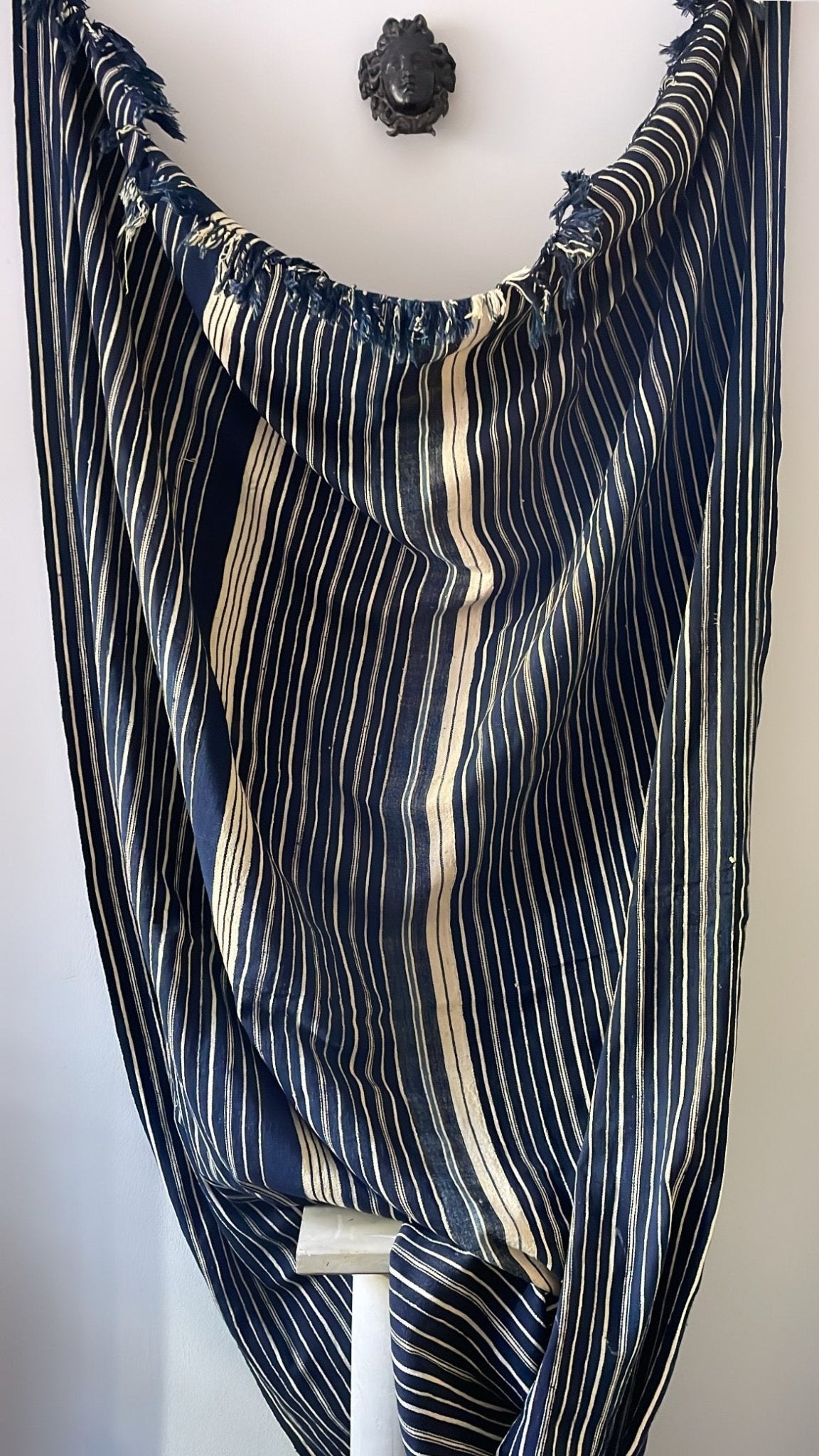 Large Antique Moroccan Indigo Textile - 1920's - Bon Ton goods