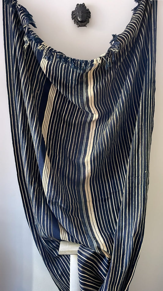 Large Antique Moroccan Indigo Textile - 1920's - Bon Ton goods