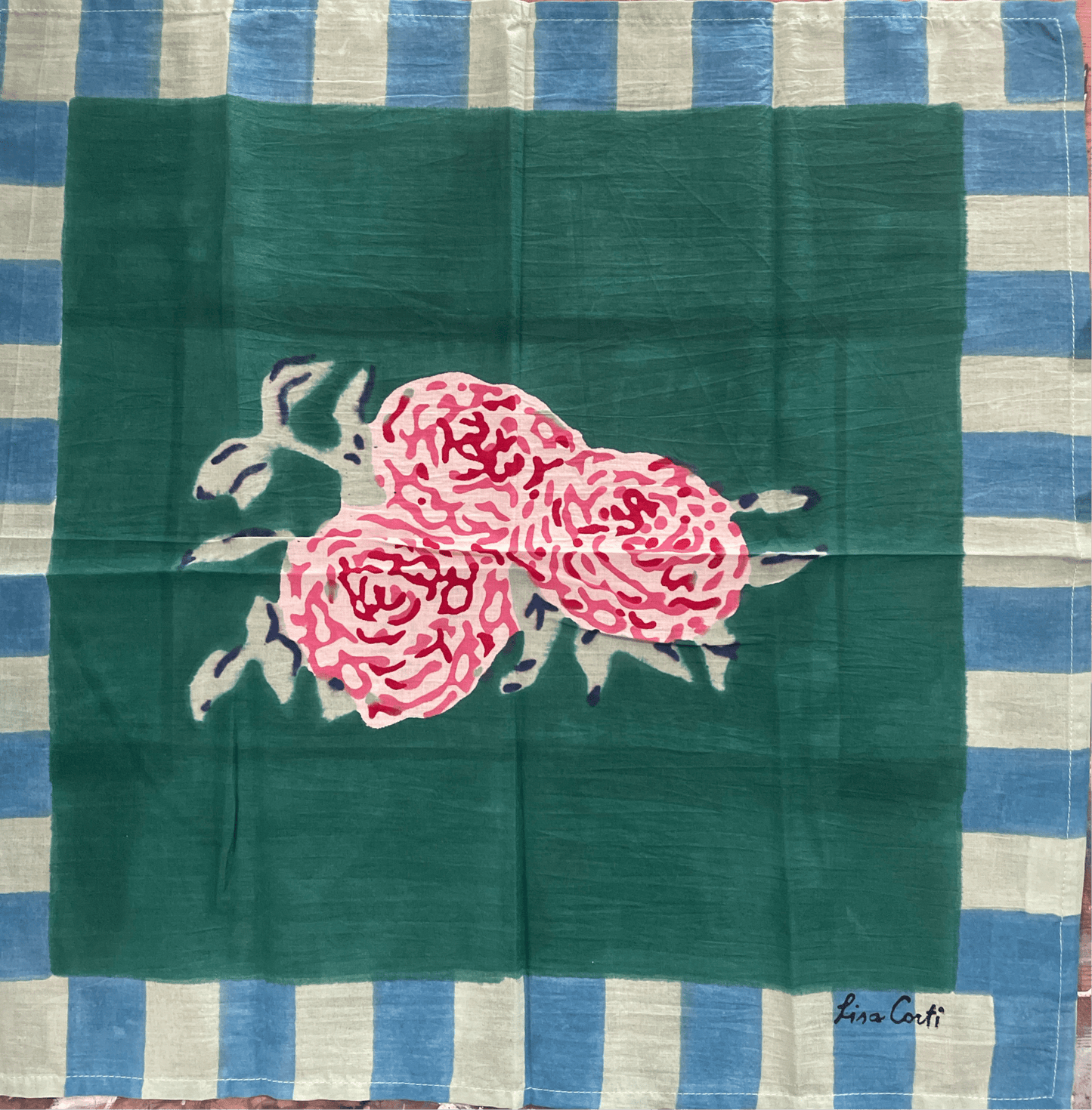 Leopard stripes Green Napkins | Lisa Corti - Bon Ton goods
