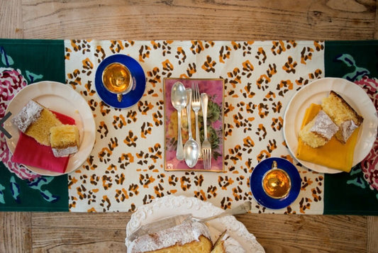 Leopard Stripes Green - Table Runner | Lisa Corti - Bon Ton goods