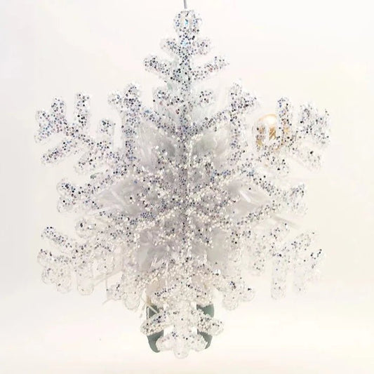 Light Blue Snowflake Santa Ornament - Vintage Inspired Spun Cotton | Vintage by Crystal Spun Cotton Ornament - Bon Ton goods