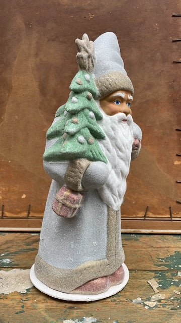 Light Grey Frosted Santa | Ino Schaller - Bon Ton goods