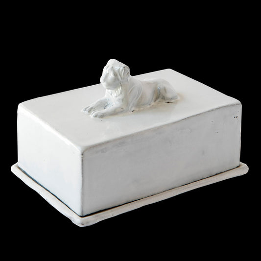 Lion Butter Dish | Astier de Villatte: Exclusive Pre-Order Item - Bon Ton goods