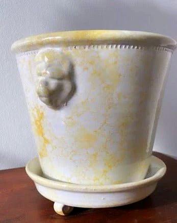 Lion Pot Marbleized Yellow - Large - Bon Ton goods