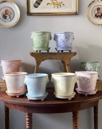 Lion Pot Marbleized Yellow - Large - Bon Ton goods