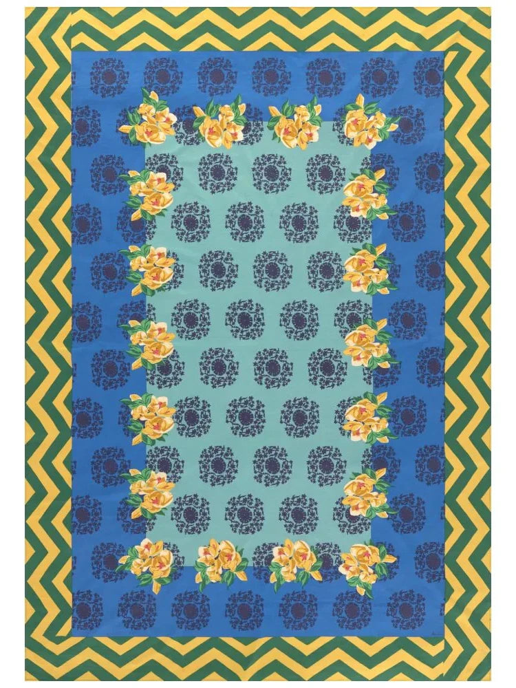 Planet Blue Celadon Tablecloth - 220X350 | Lisa Corti