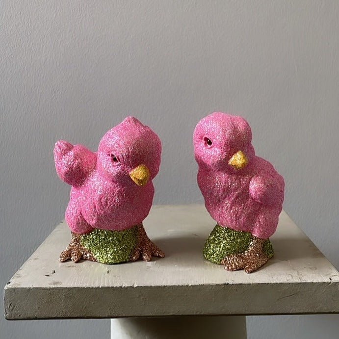 Little Chick - Pink Glitter Chicken - Ino Schaller - Bon Ton goods