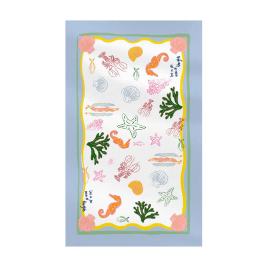 Lost in Thoughts of Ocean Tablecloth (Light Blue & White) - NojiNoji - Bon Ton goods