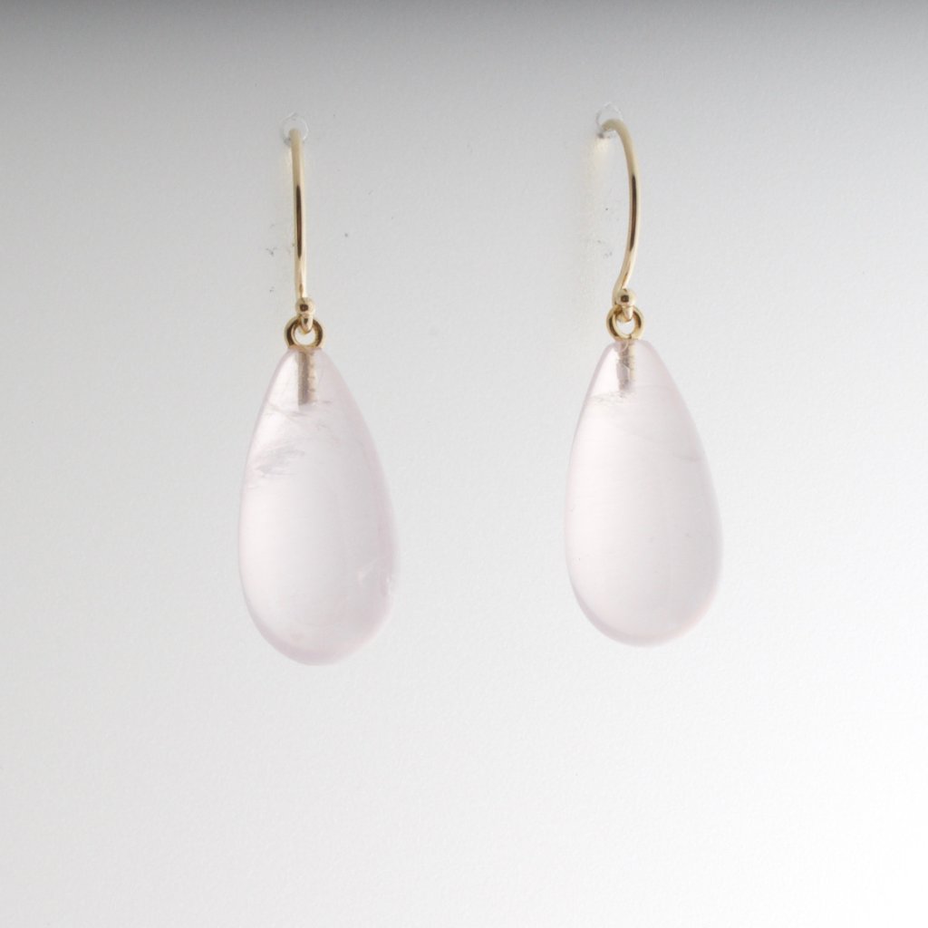 Madagascan Rose Quartz Drop Earrings - Bon Ton goods