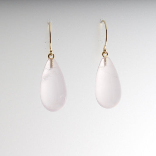 Madagascan Rose Quartz Drop Earrings - Bon Ton goods