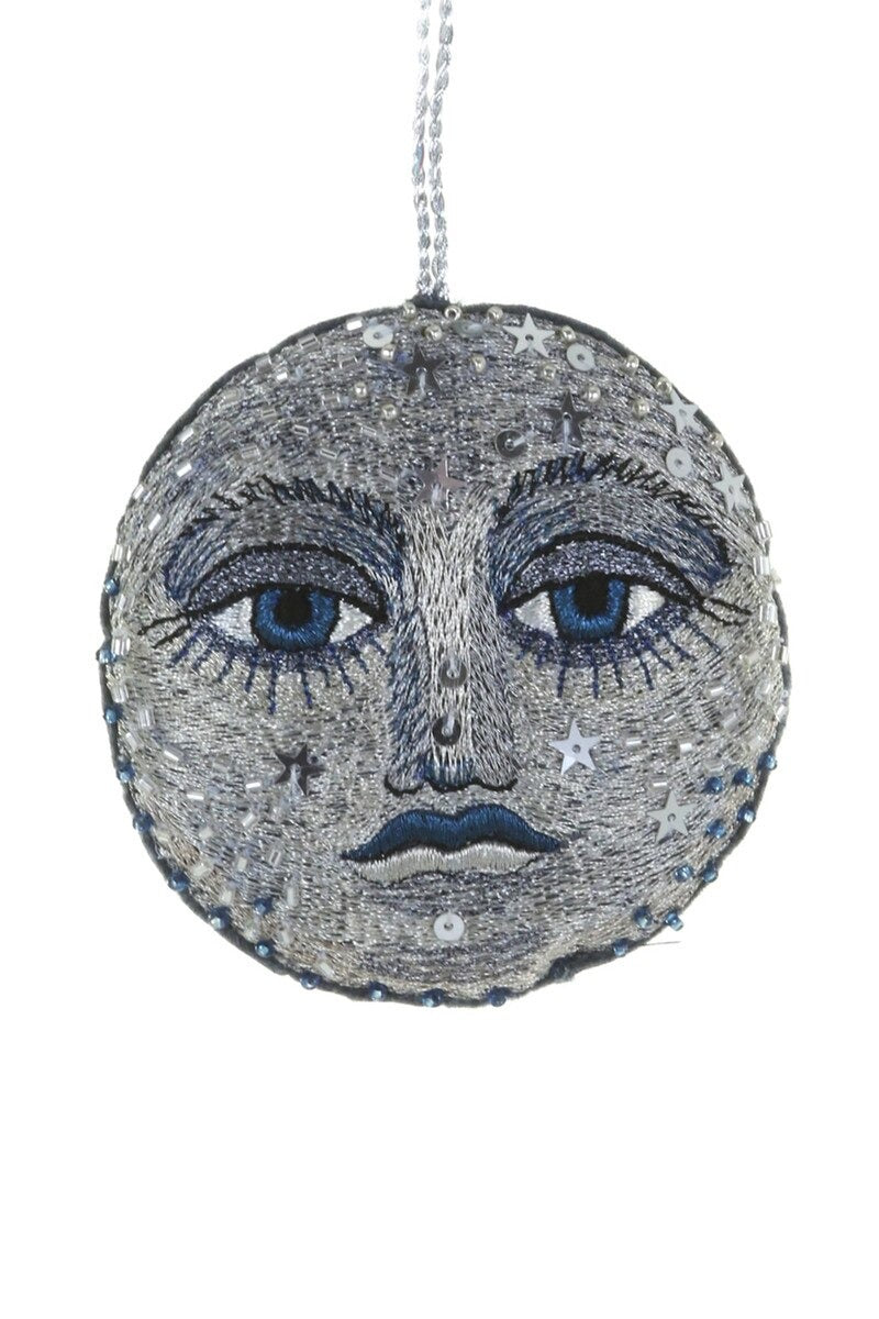 Madame Moon Sequin Christmas Ornament by Cody Foster