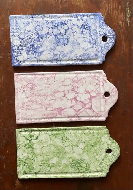 Marbleized Cutting Tray - Green - Bon Ton goods