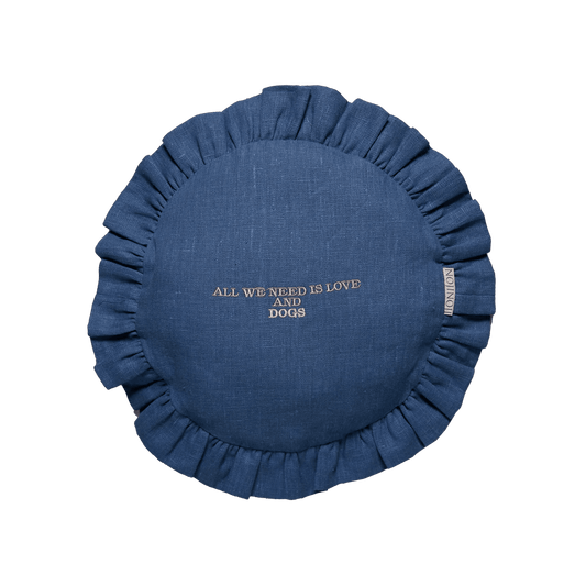 Margret Frill Cushion (Dull-Blue) - Bon Ton goods