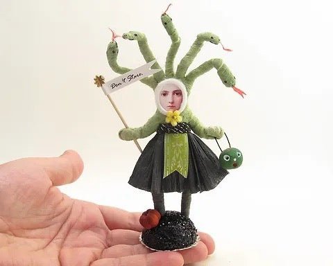Medusa Figure - Vintage Inspired Spun Cotton | Vintage by Crystal Spun Cotton Ornament - Bon Ton goods