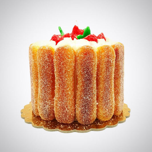 Meringue and Strawberry Cake Wax Candle | Cereria Introna - Bon Ton goods