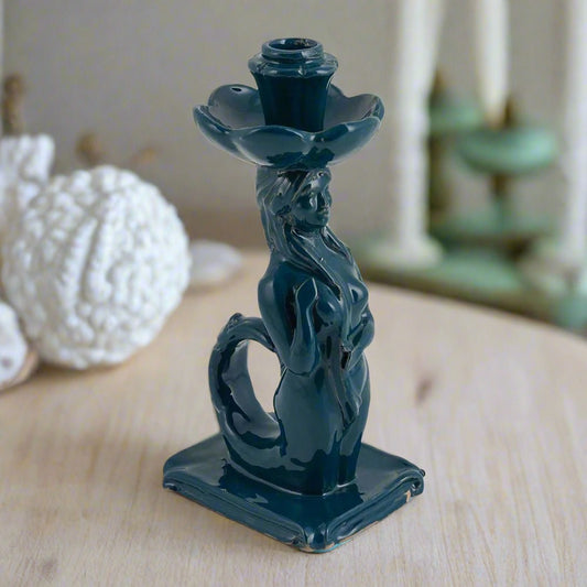 Mermaid Candle Holder Ocean Teal - Bon Ton goods