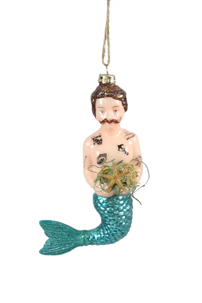 Merman Glass Ornament - Bon Ton goods