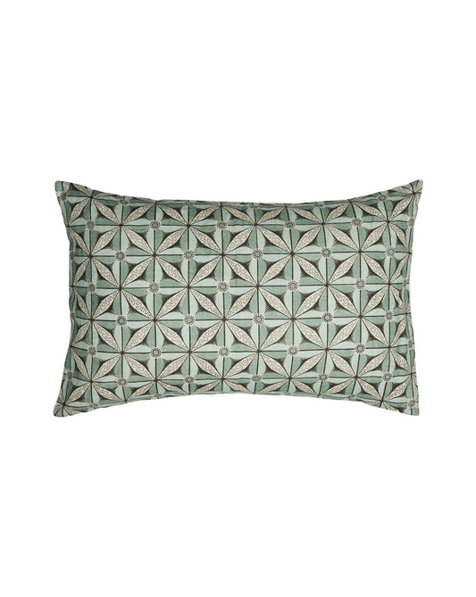 'Mezieres' Vert/Green - Antoinette Poisson Linen Cushion – Domino Paper Design - Bon Ton goods