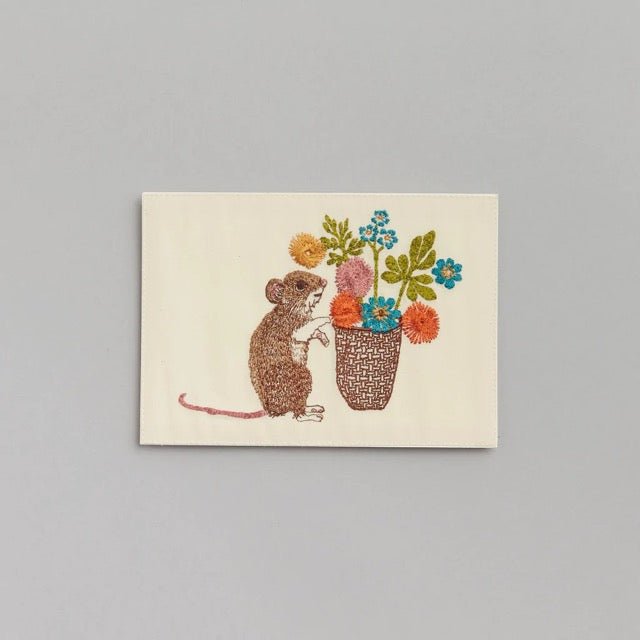 Mouse with Flowers Card - Bon Ton goods