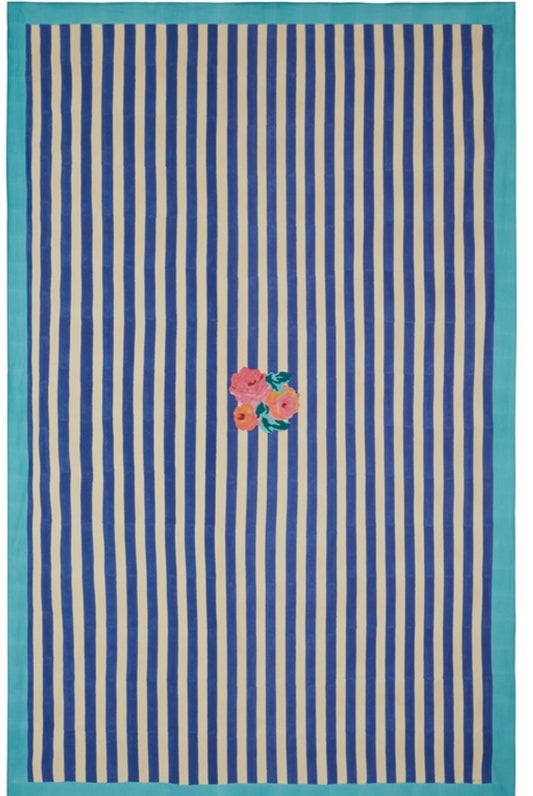 NIZAM STRIPES BLUE NATURAL Cotton Cloth - Bon Ton goods
