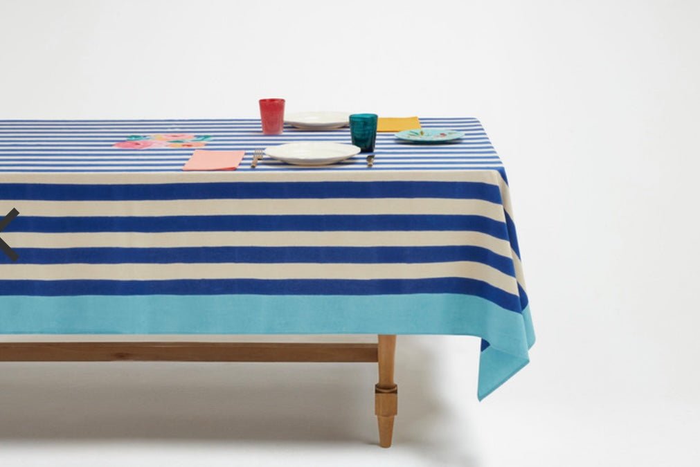 NIZAM STRIPES BLUE NATURAL Cotton Cloth - Bon Ton goods
