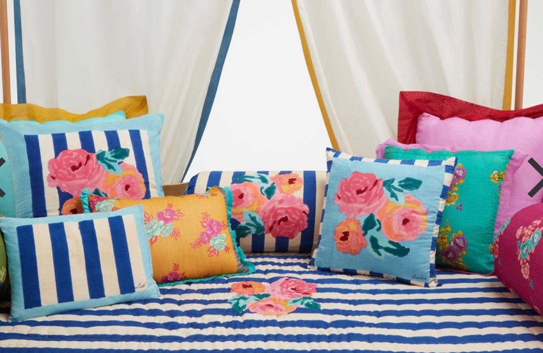 Nizam Stripes Blue Natural Pillow - Bon Ton goods