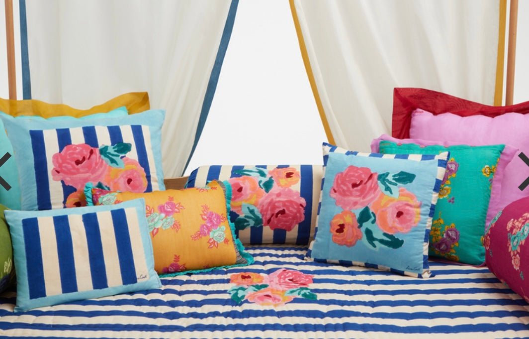 Nizam Stripes Blue Natural Pillow - Bon Ton goods