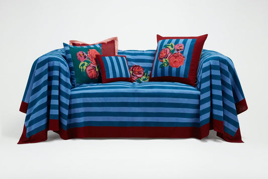 Nizam Stripes Ferozi Sugar - Cotton Cloth - Bon Ton goods