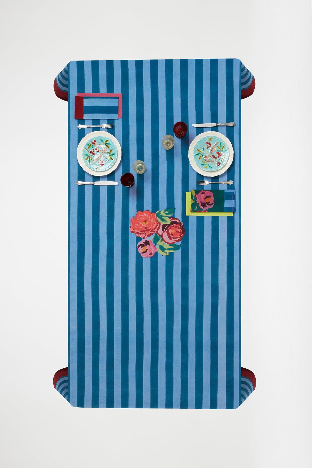 Nizam Stripes Ferozi Sugar - Cotton Cloth - Bon Ton goods