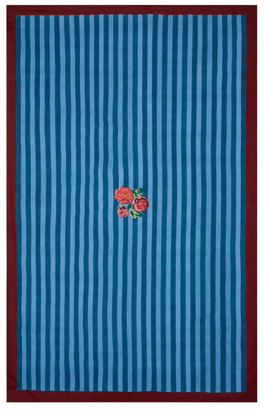 Nizam Stripes Ferozi Sugar - Cotton Cloth - Bon Ton goods