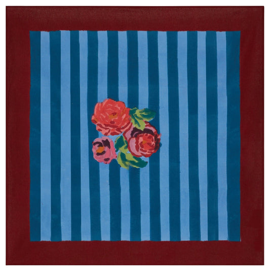 Nizam Stripes Ferozi Sugar - Natural Cotton Cloth - Bon Ton goods