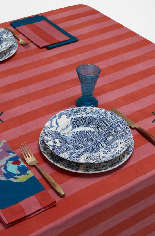 Nizam Stripes Old Pink Rust - Cotton Cloth - Bon Ton goods