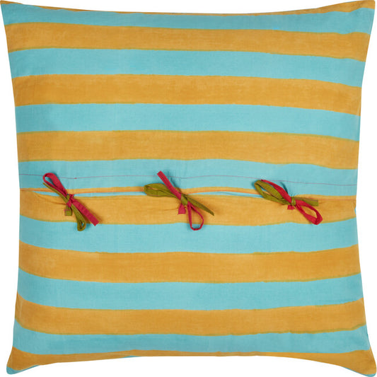 Nizam Stripes Blue Natural Cushion Cover 45x45 | Lisa Corti