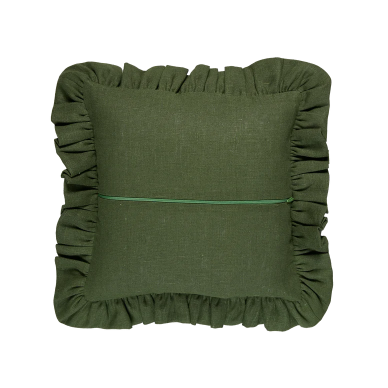 Diana Frill Cushion (Dark Green)