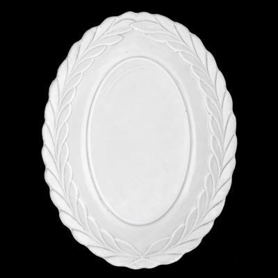 Oval César Platter with Laurels | Astier de Villatte: Exclusive Pre-Order Item - Bon Ton goods