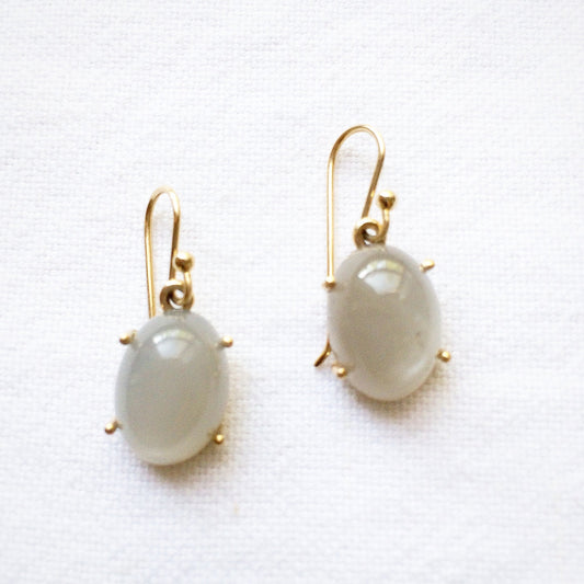 Oval Ceylon Moonstone Earrings - Bon Ton goods