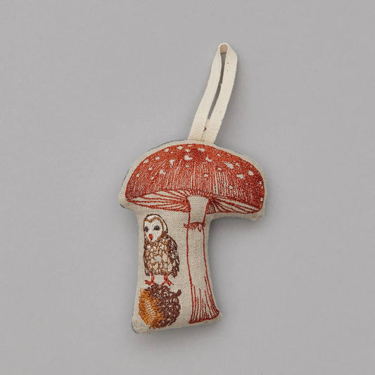 Owl with Mushroom Ornament - Bon Ton goods