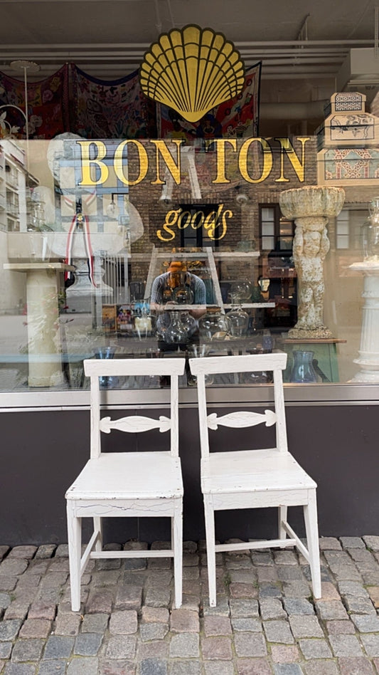 Pair of Vintage Painted Wooden Chairs - Bon Ton goods