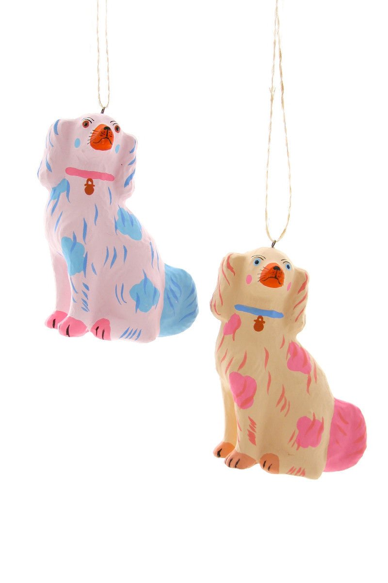 Pastel Staffordshire Dog - Cream and Pink - Bon Ton goods