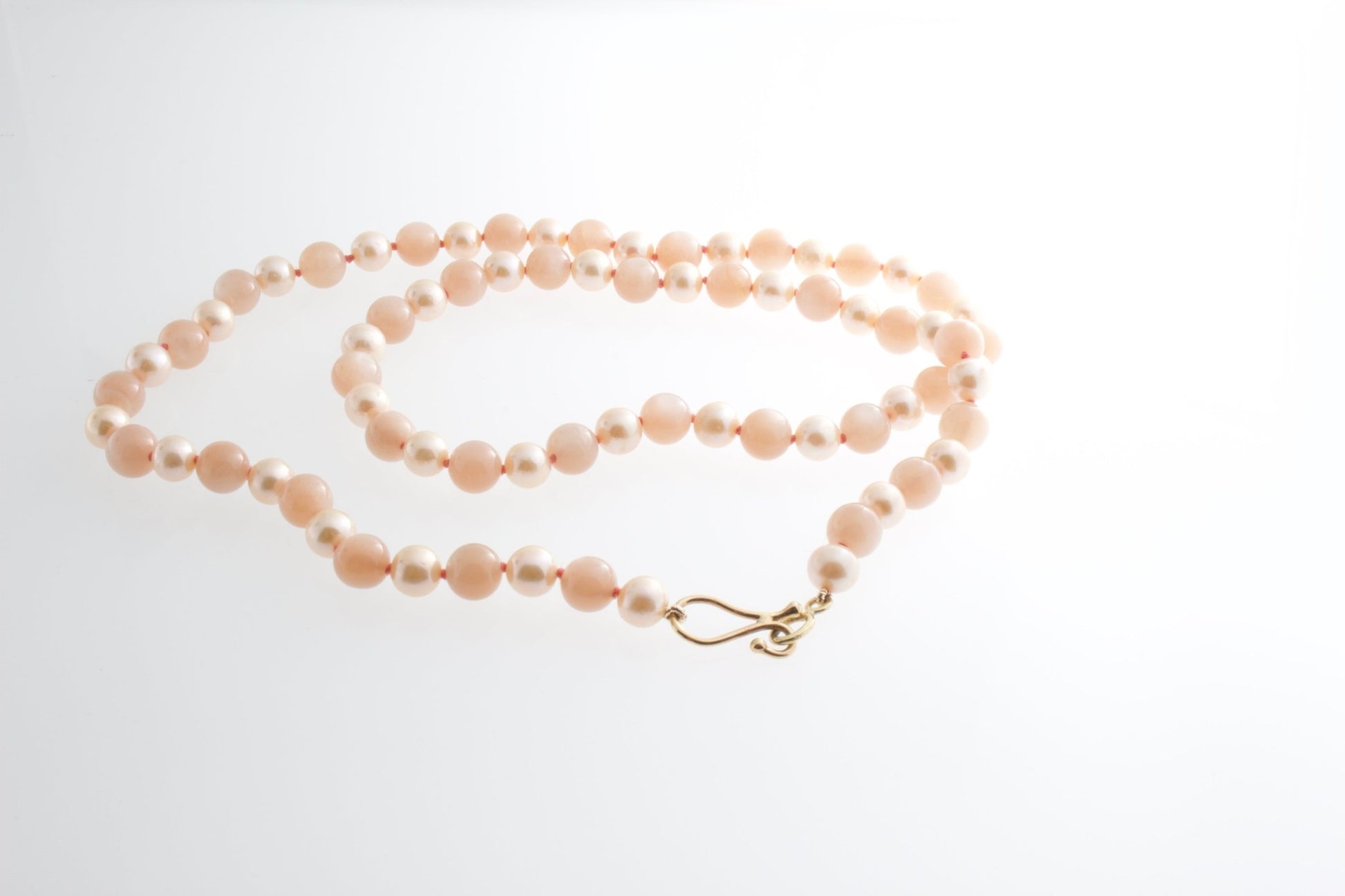 Peach Moonstone and Pink Pearl Necklace - Bon Ton goods