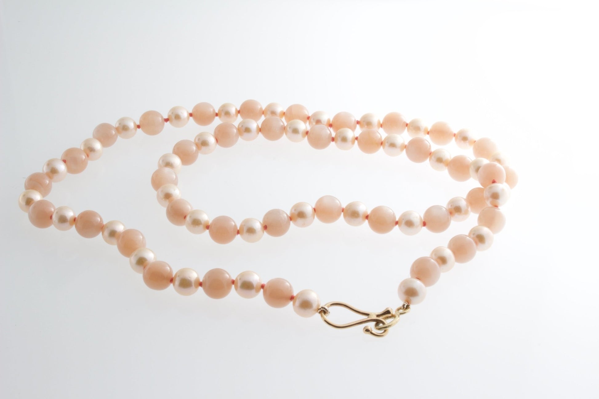Peach Moonstone and Pink Pearl Necklace - Bon Ton goods